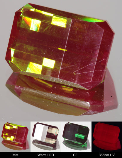 Faceted Pixel Cut Christmas Garnet