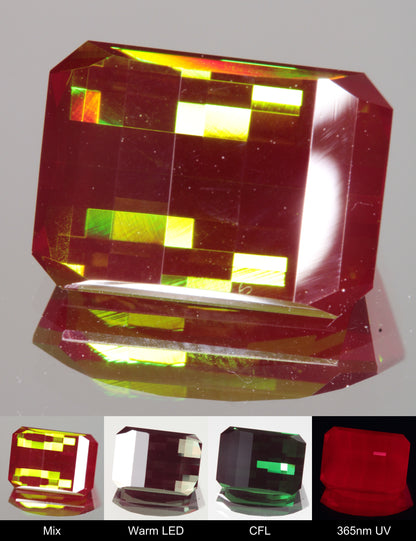 Faceted Pixel Cut Christmas Garnet