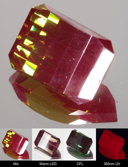 Faceted Pixel Cut Christmas Garnet