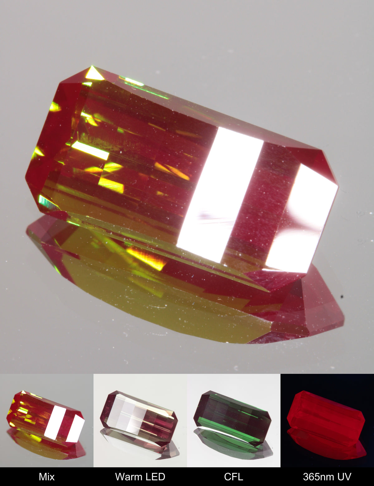 Faceted Pixel Cut Christmas Garnet