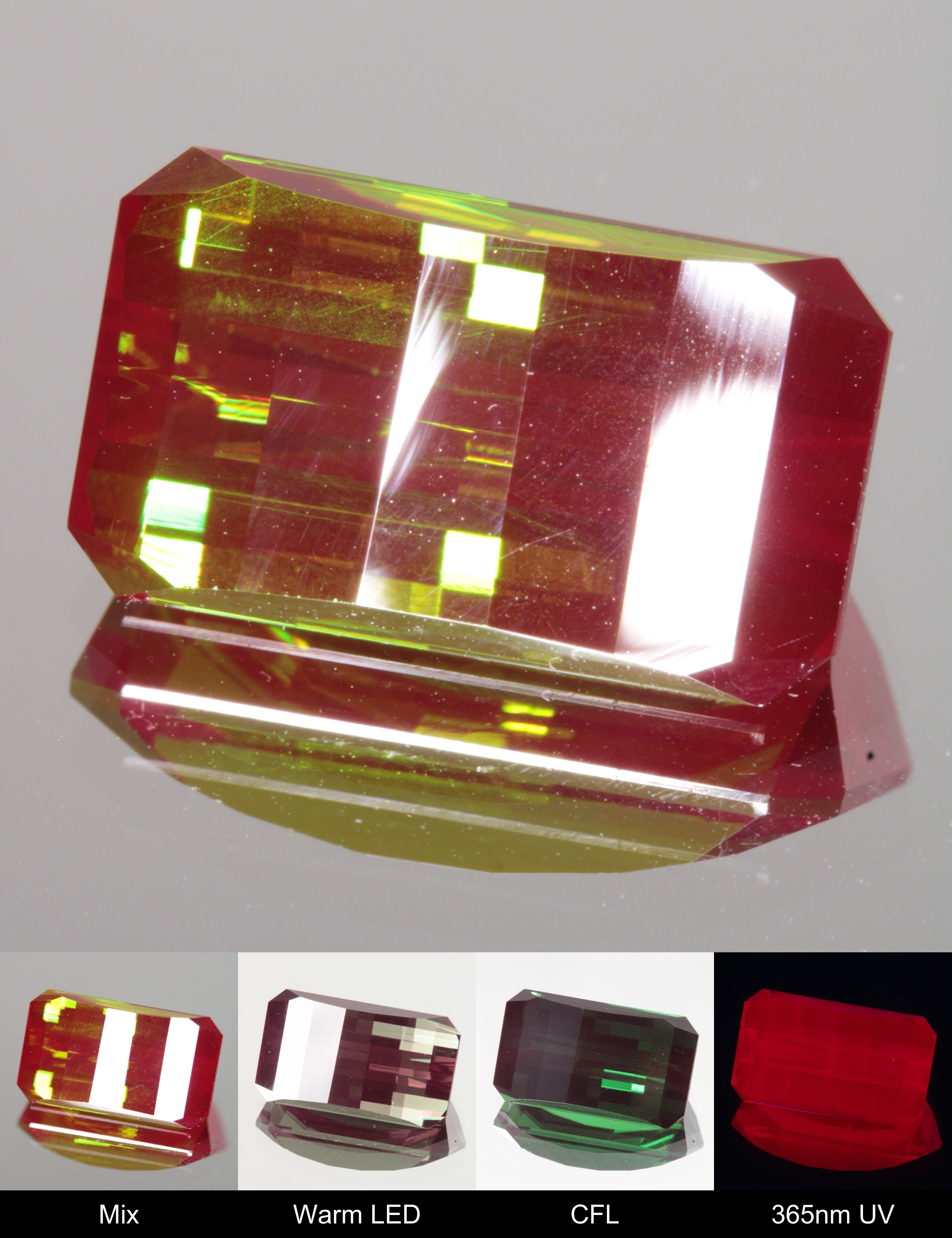 Faceted Pixel Cut Christmas Garnet