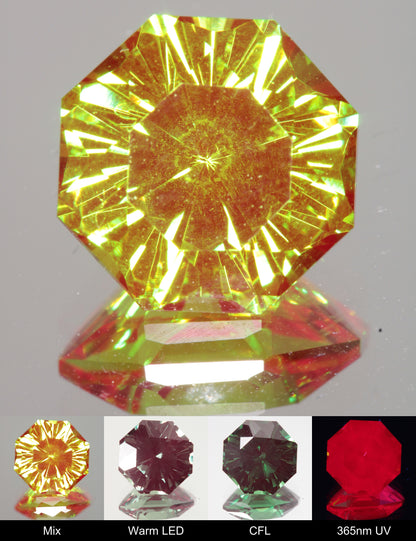Faceted Octagon Christmas Garnet