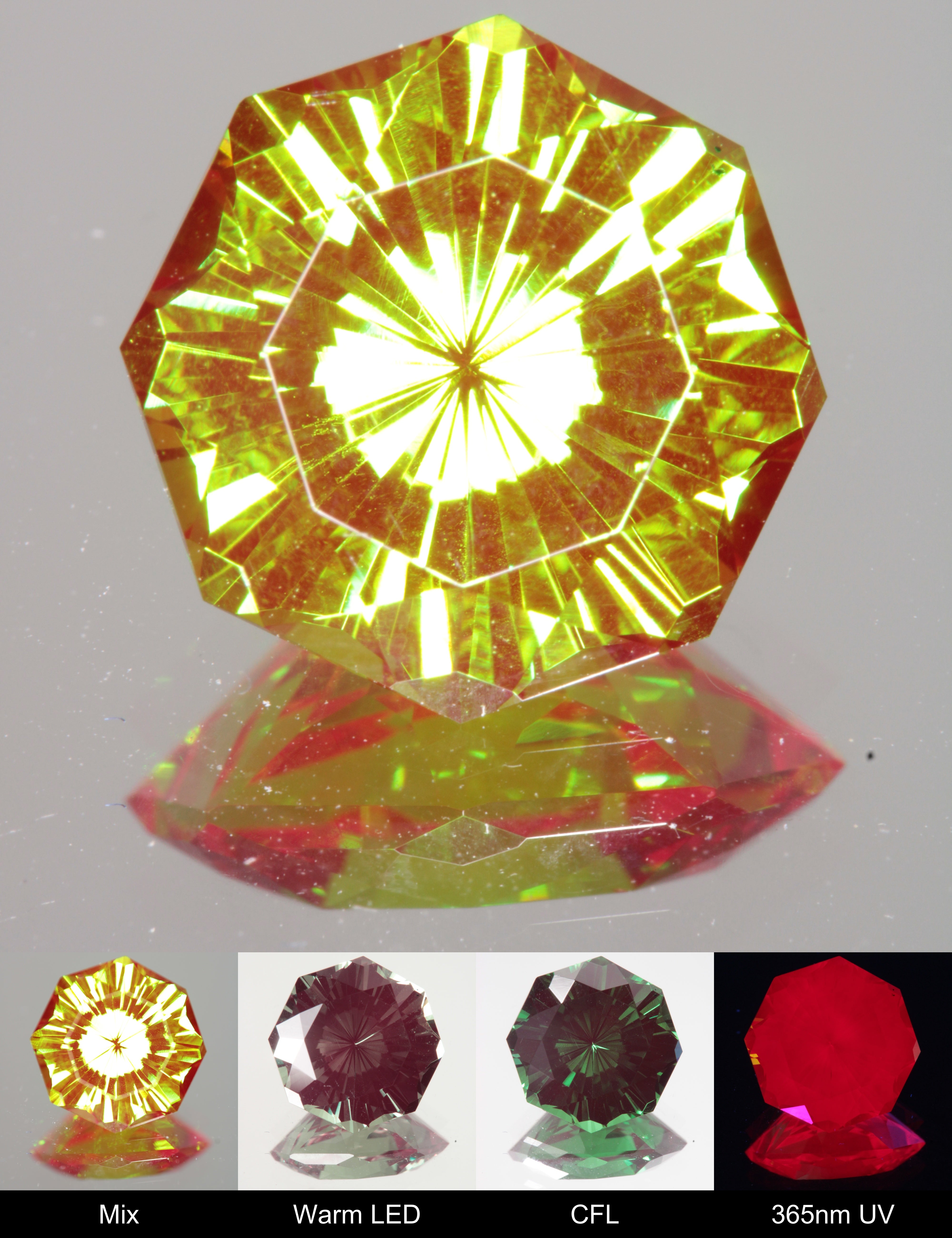 Faceted Octagon Christmas Garnet