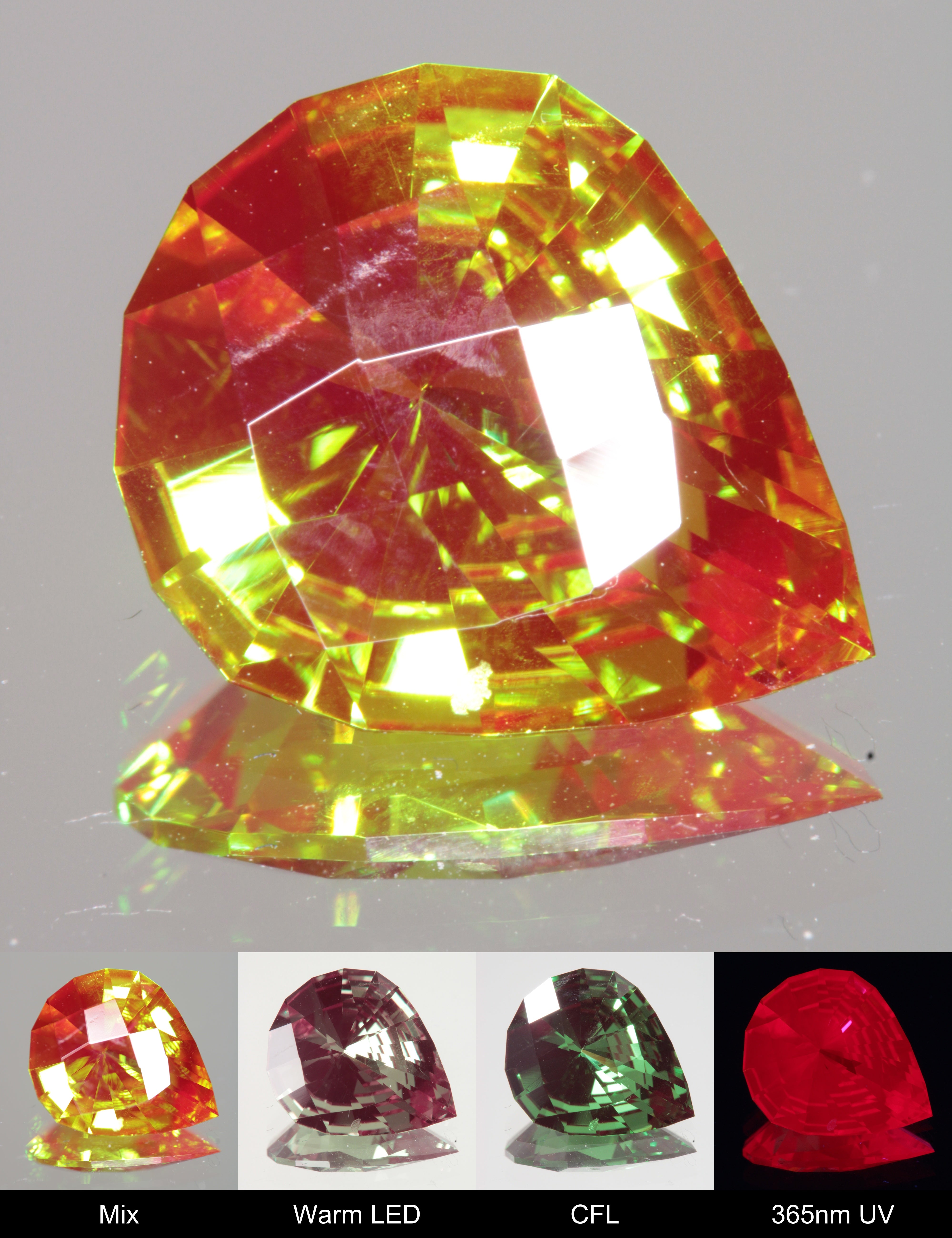 Faceted Checkered Pear Christmas Garnet