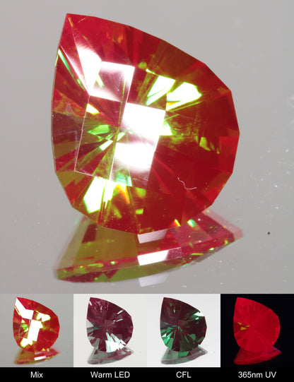 Faceted Checkered Pear Christmas Garnet