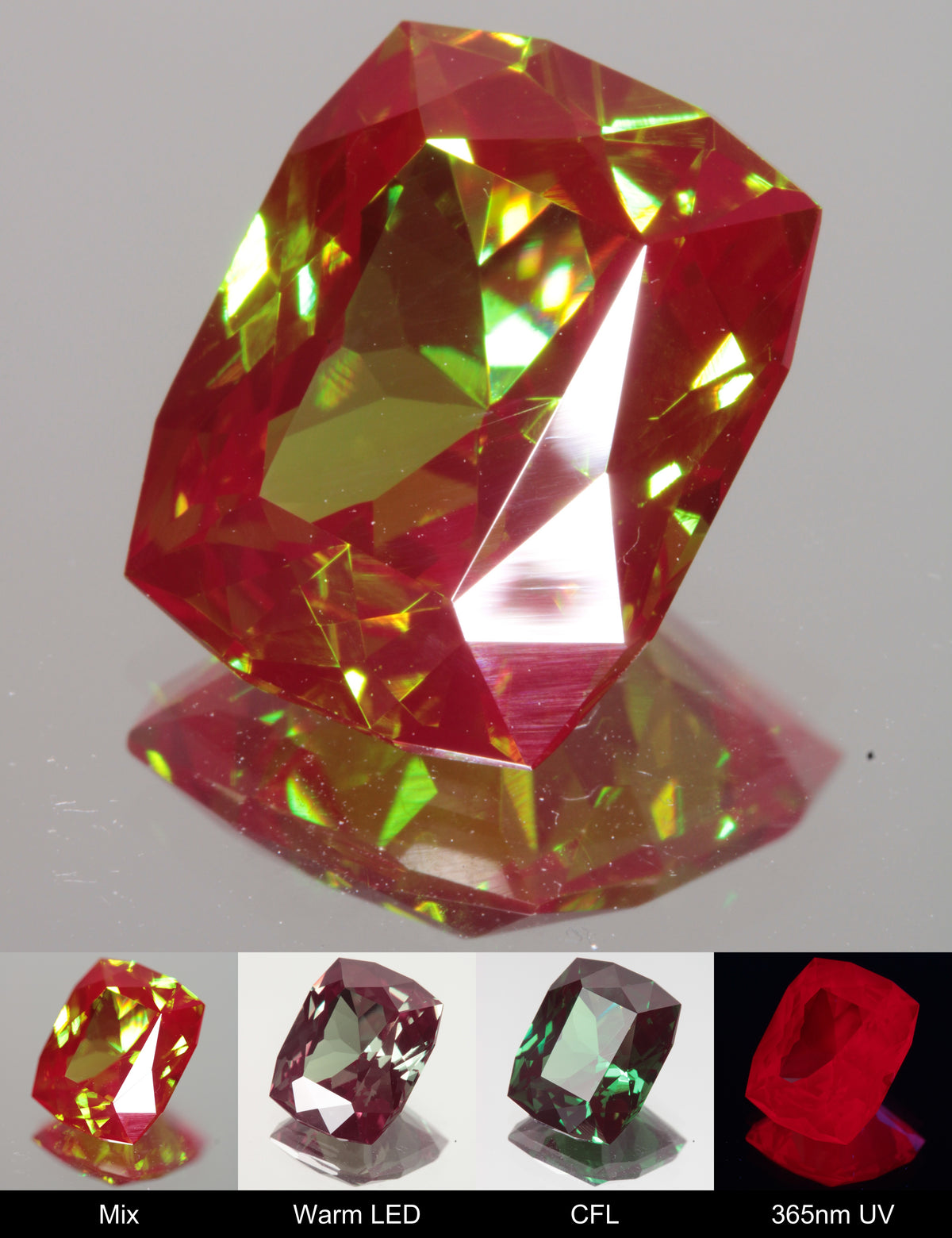 Faceted Complex Rectangle Christmas Garnet