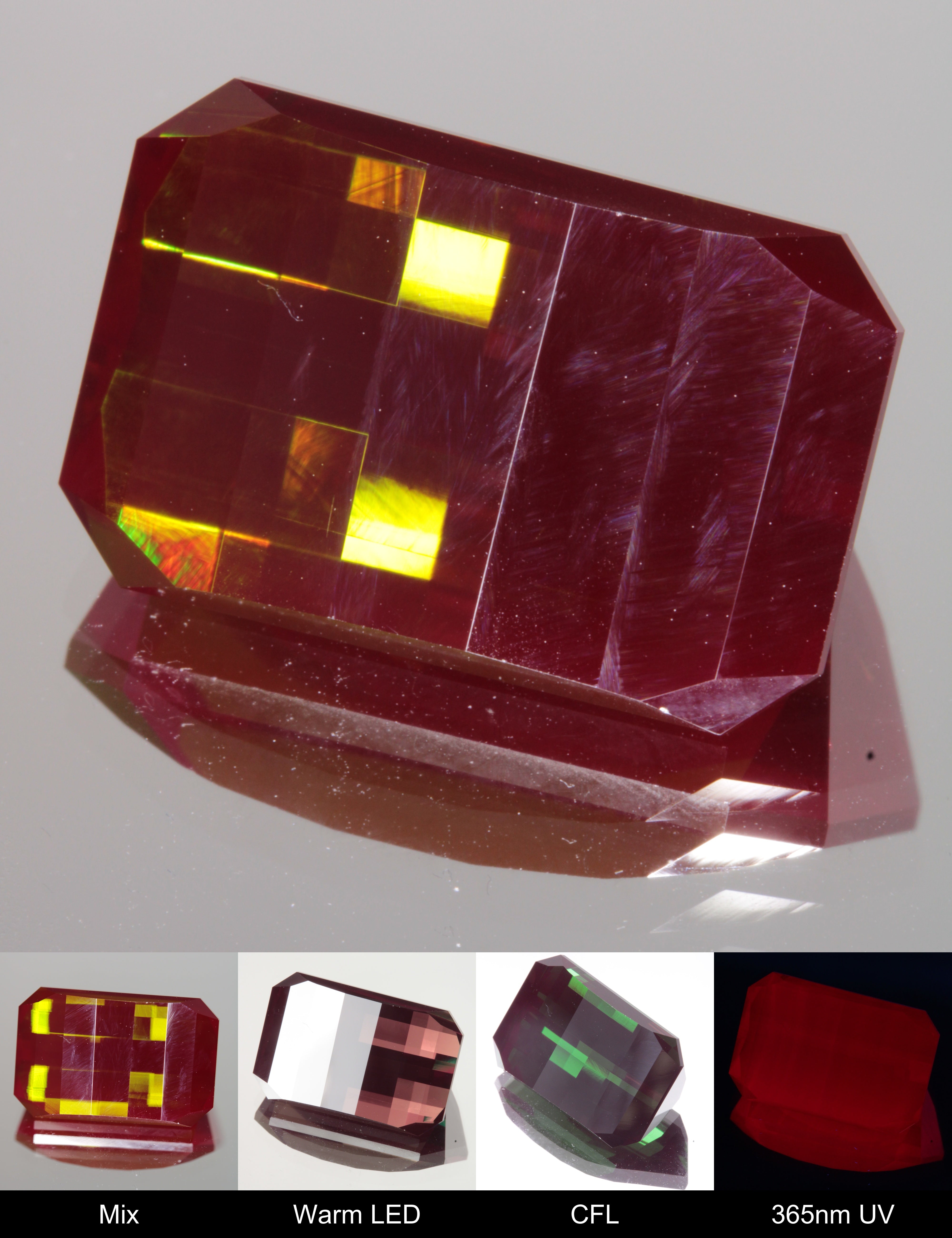 Faceted Pixel Cut Christmas Garnet