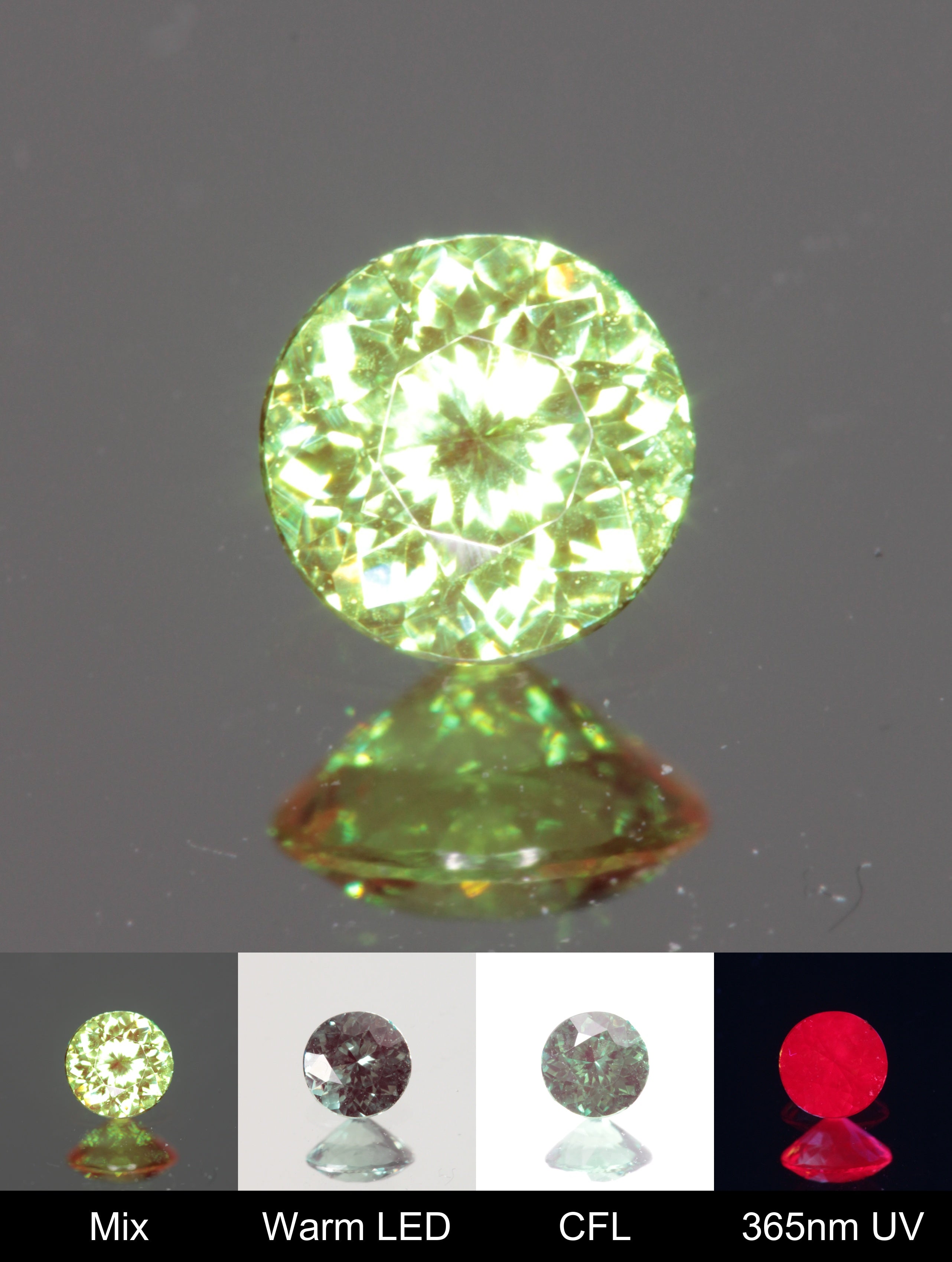 Faceted Round Christmas Garnet Gem