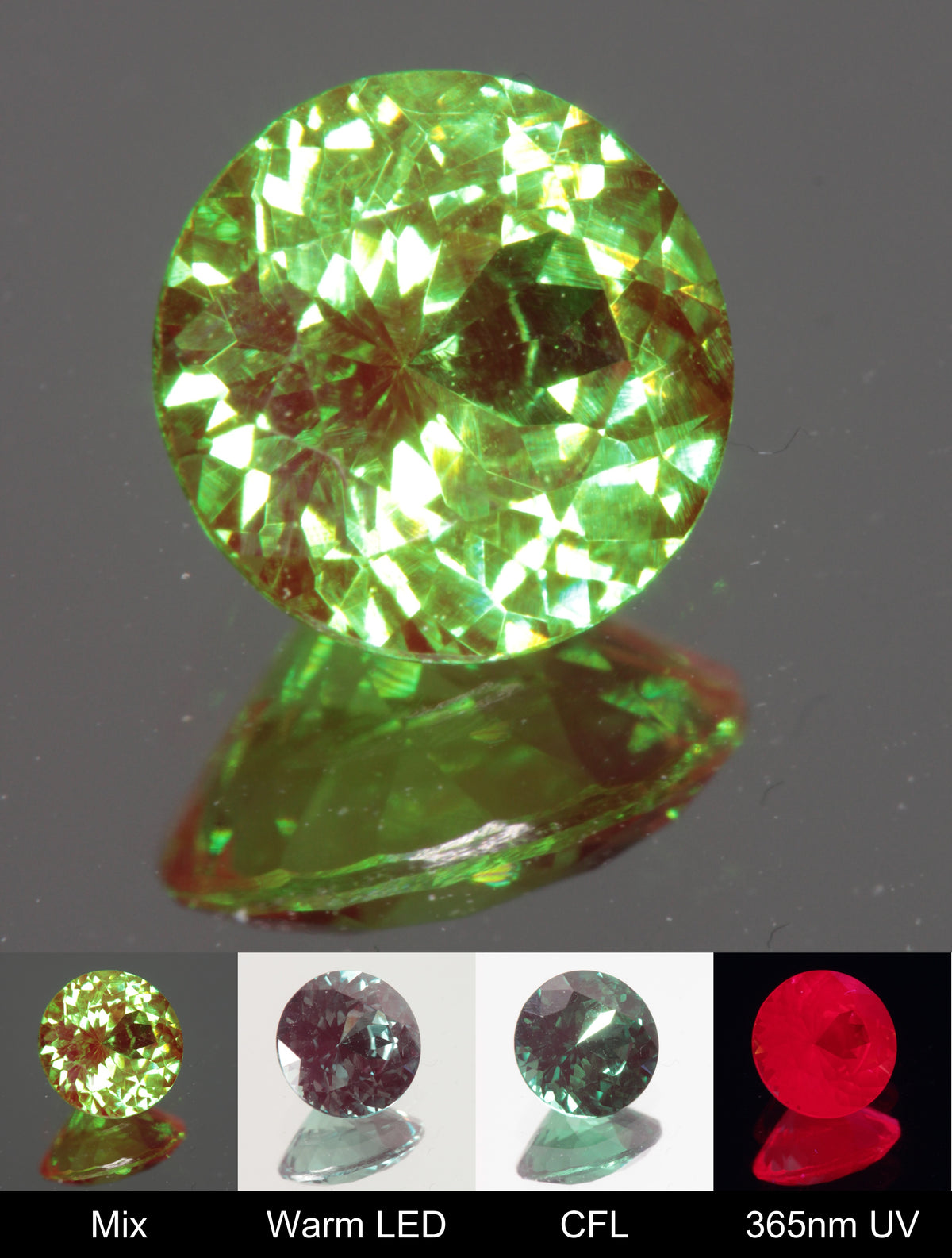Faceted Round Christmas Garnet Gem