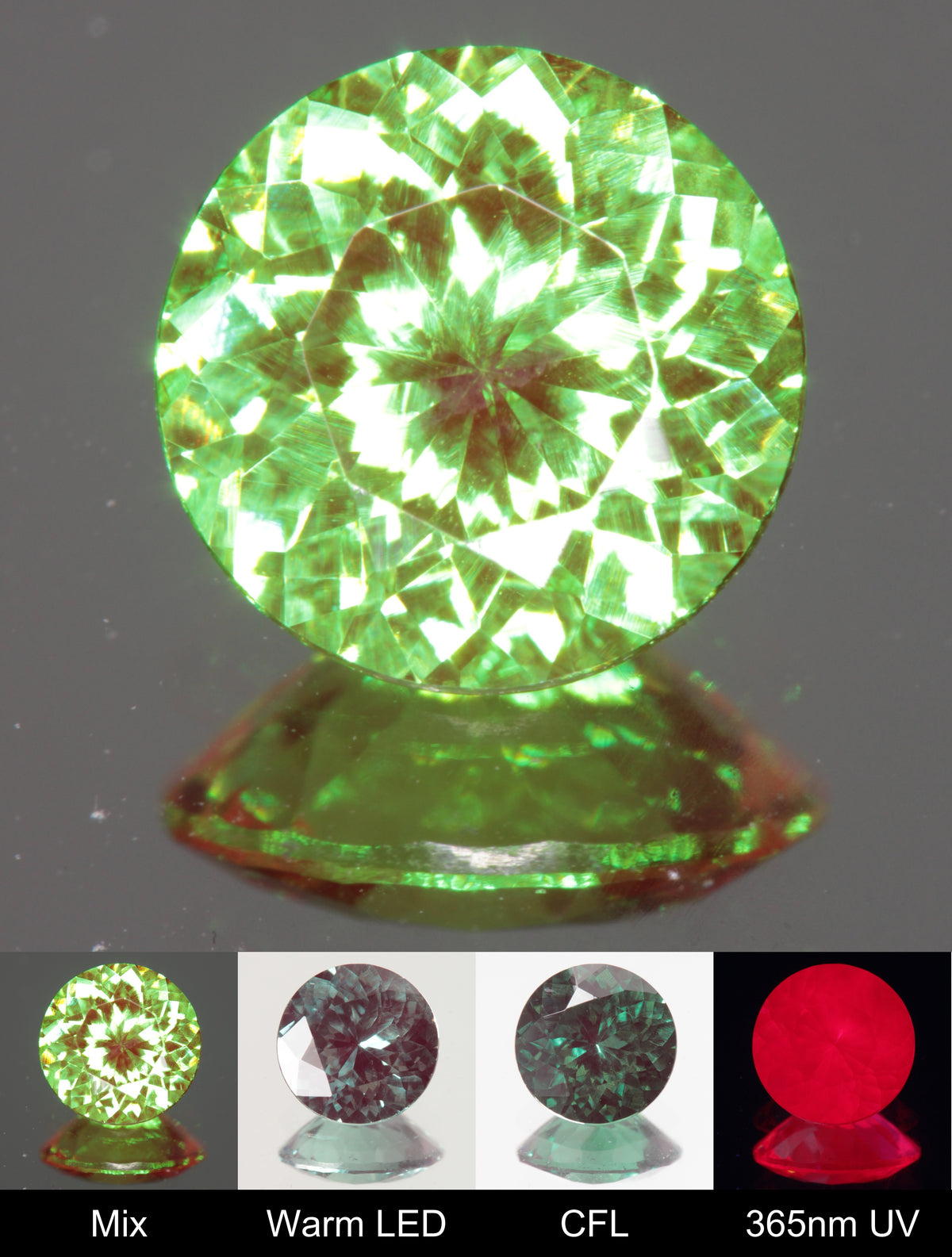 Faceted Round Christmas Garnet Gem