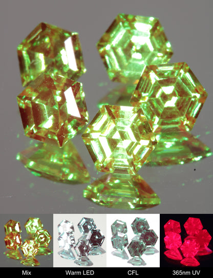 Faceted Christmas Garnet Hexagon Gemstone