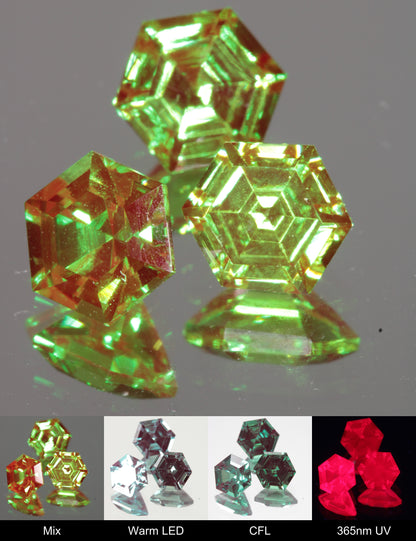 Faceted Christmas Garnet Hexagon Gemstone