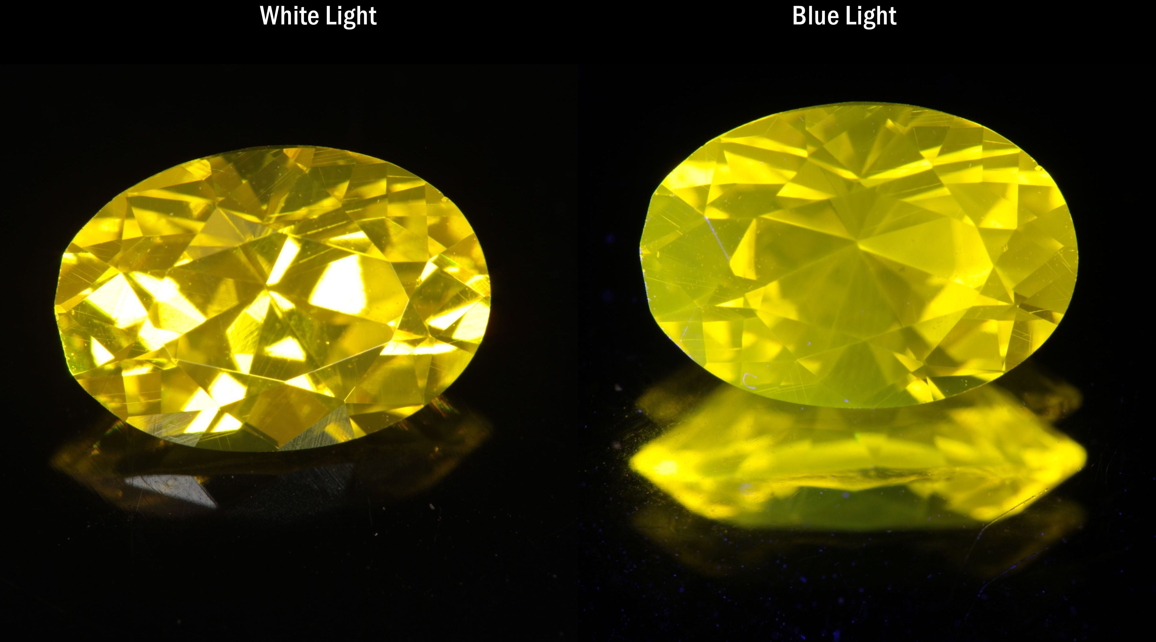 Bright Yellow Ce:YAG Oval Gemstone