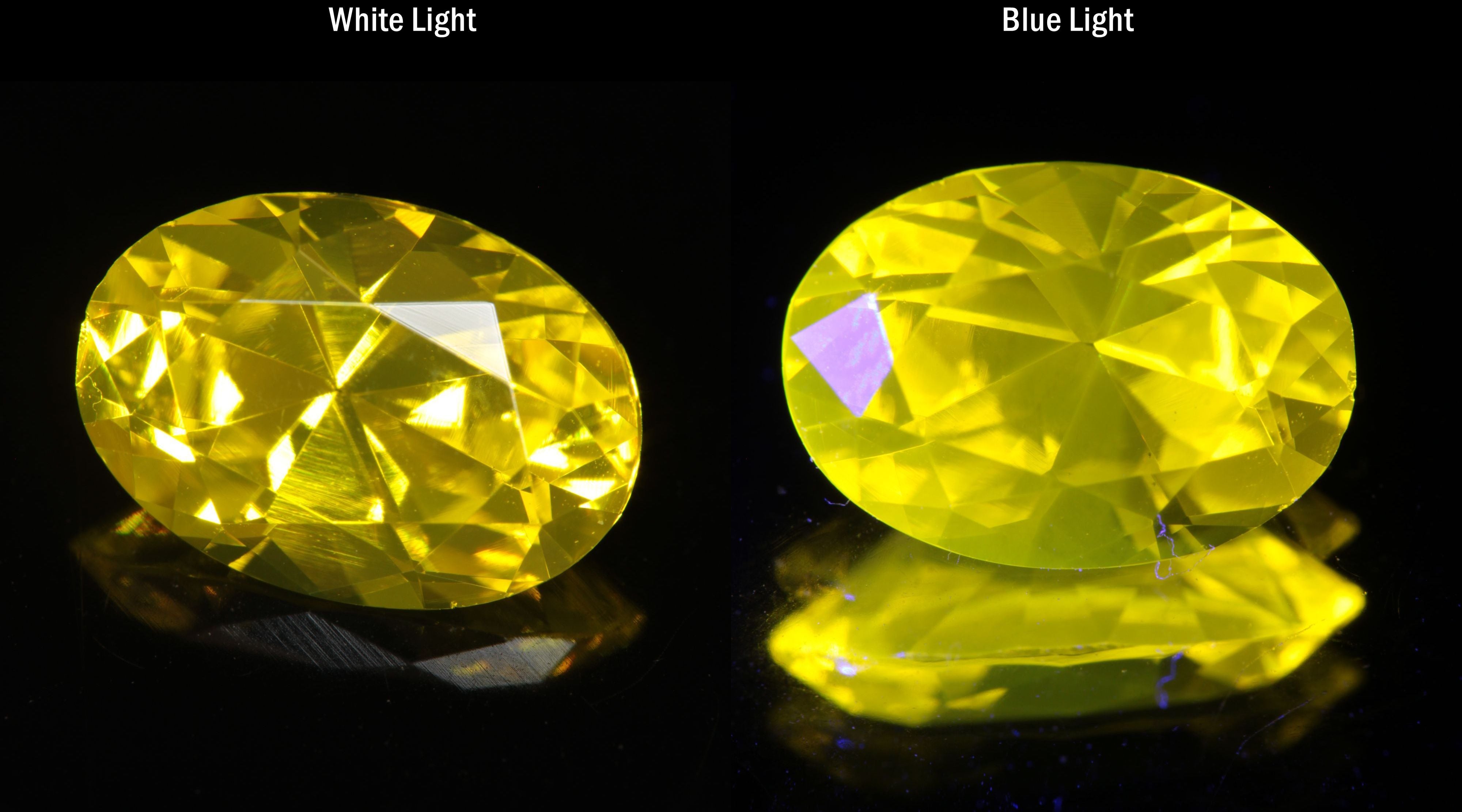 Bright Yellow Ce:YAG Oval Gemstone