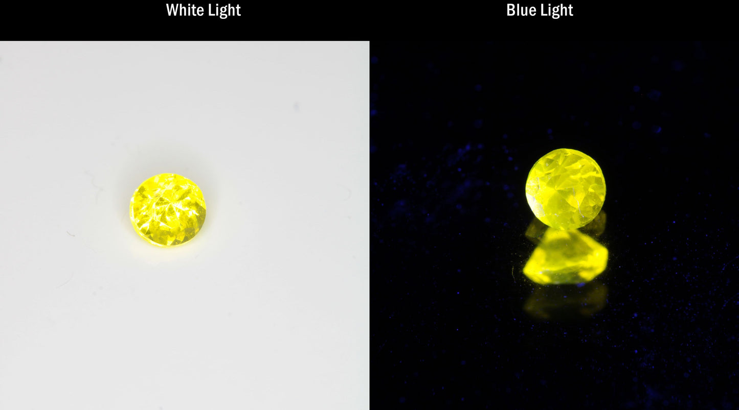 Bright Yellow Ce:YAG Round Gemstone