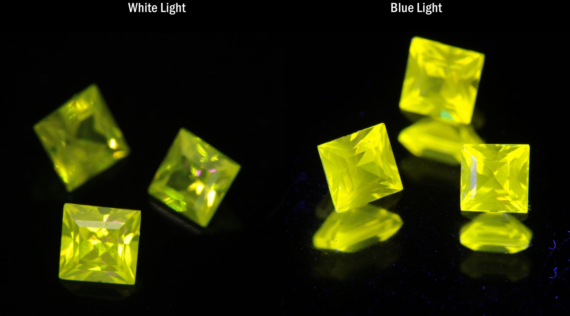 Bright Yellow Ce:YAG Square Gemstone