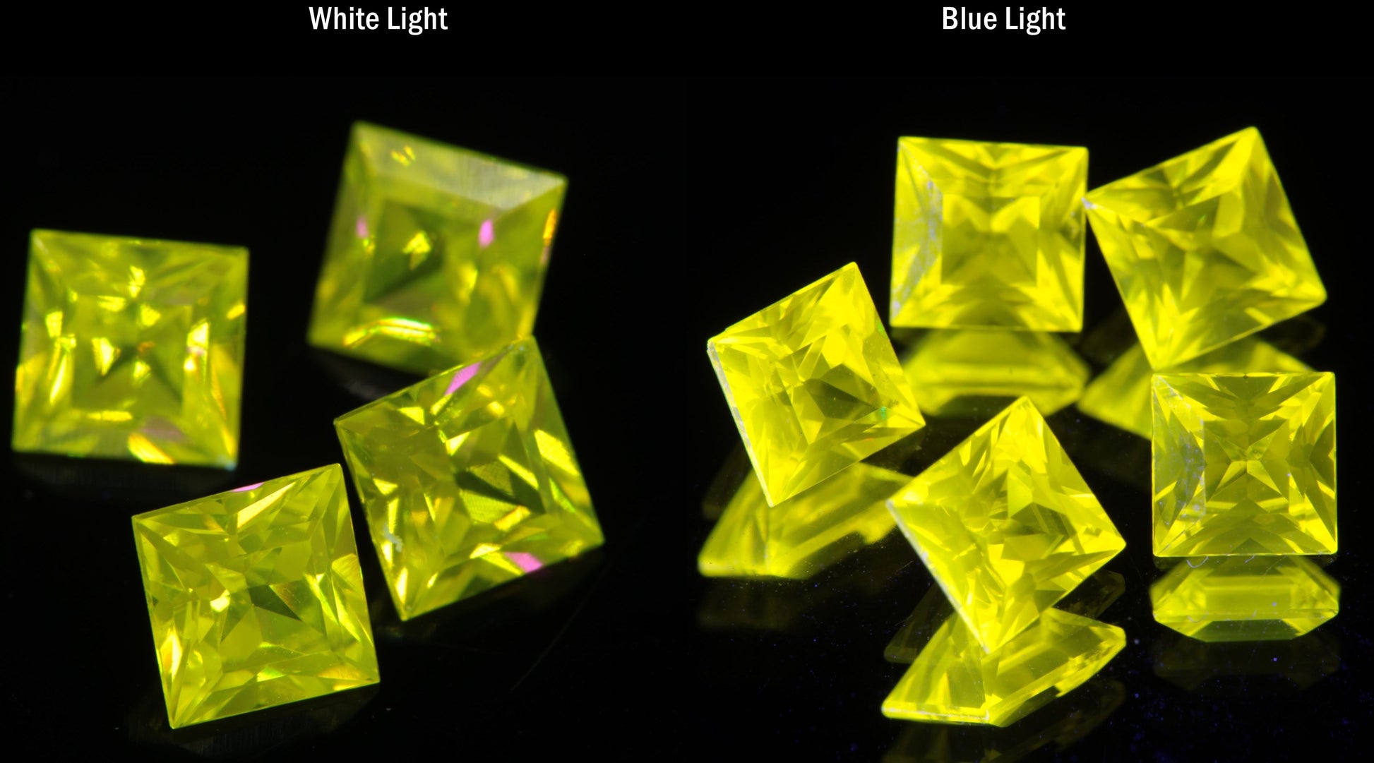 Bright Yellow Ce:YAG Square Gemstone
