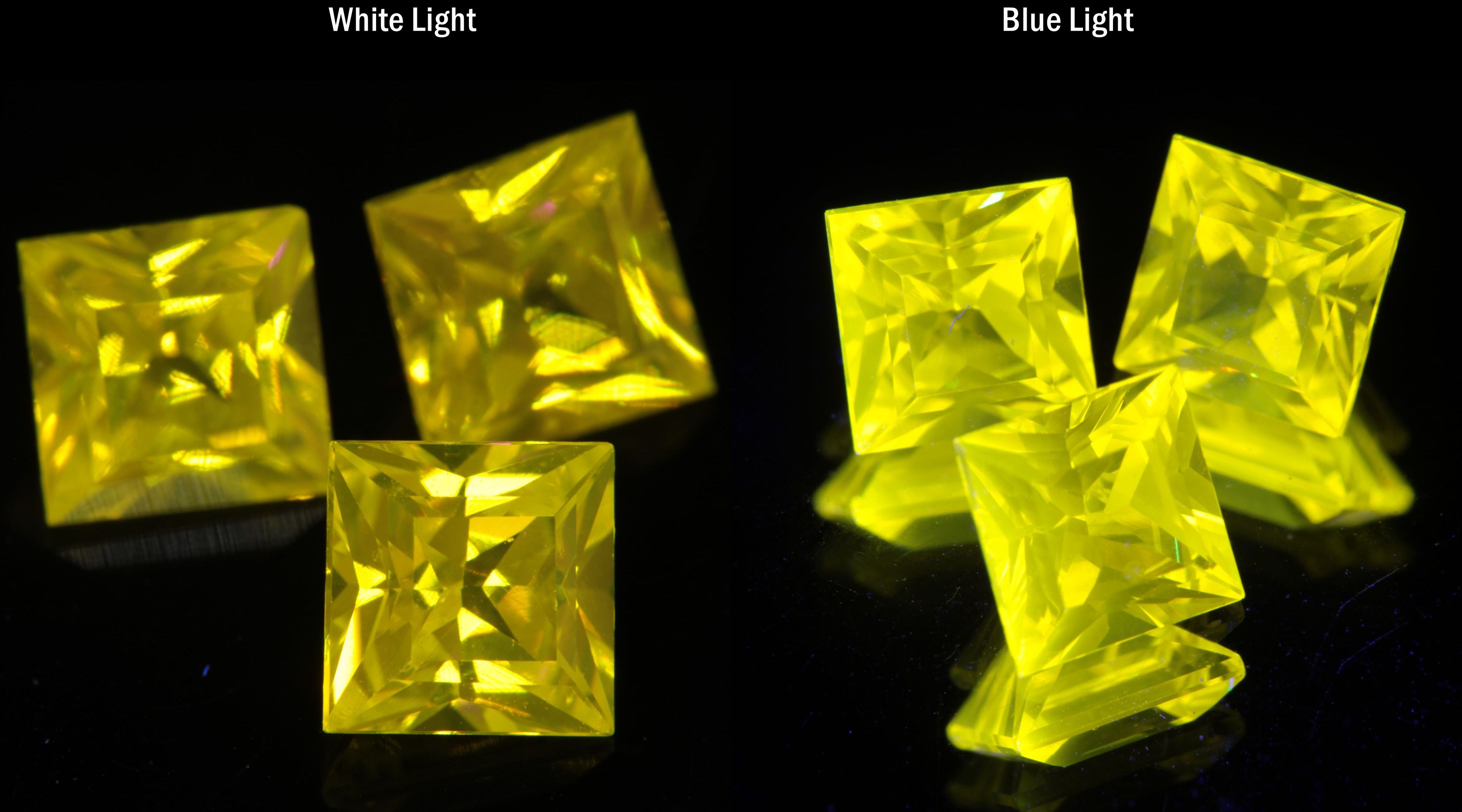 Bright Yellow Ce:YAG Square Gemstone