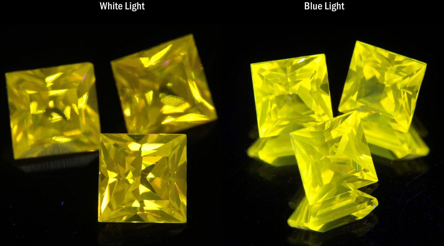 Bright Yellow Ce:YAG Square Gemstone