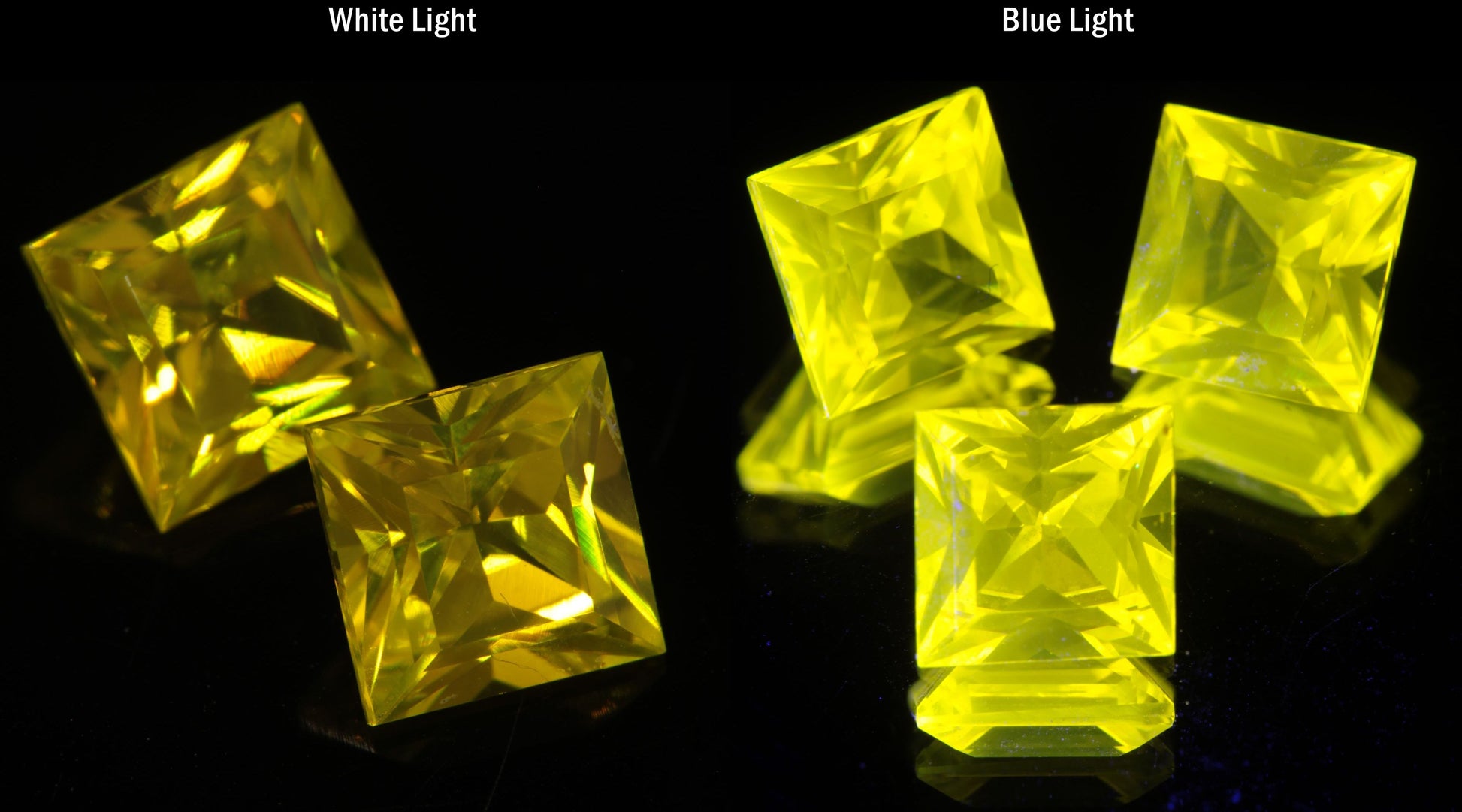 Bright Yellow Ce:YAG Square Gemstone