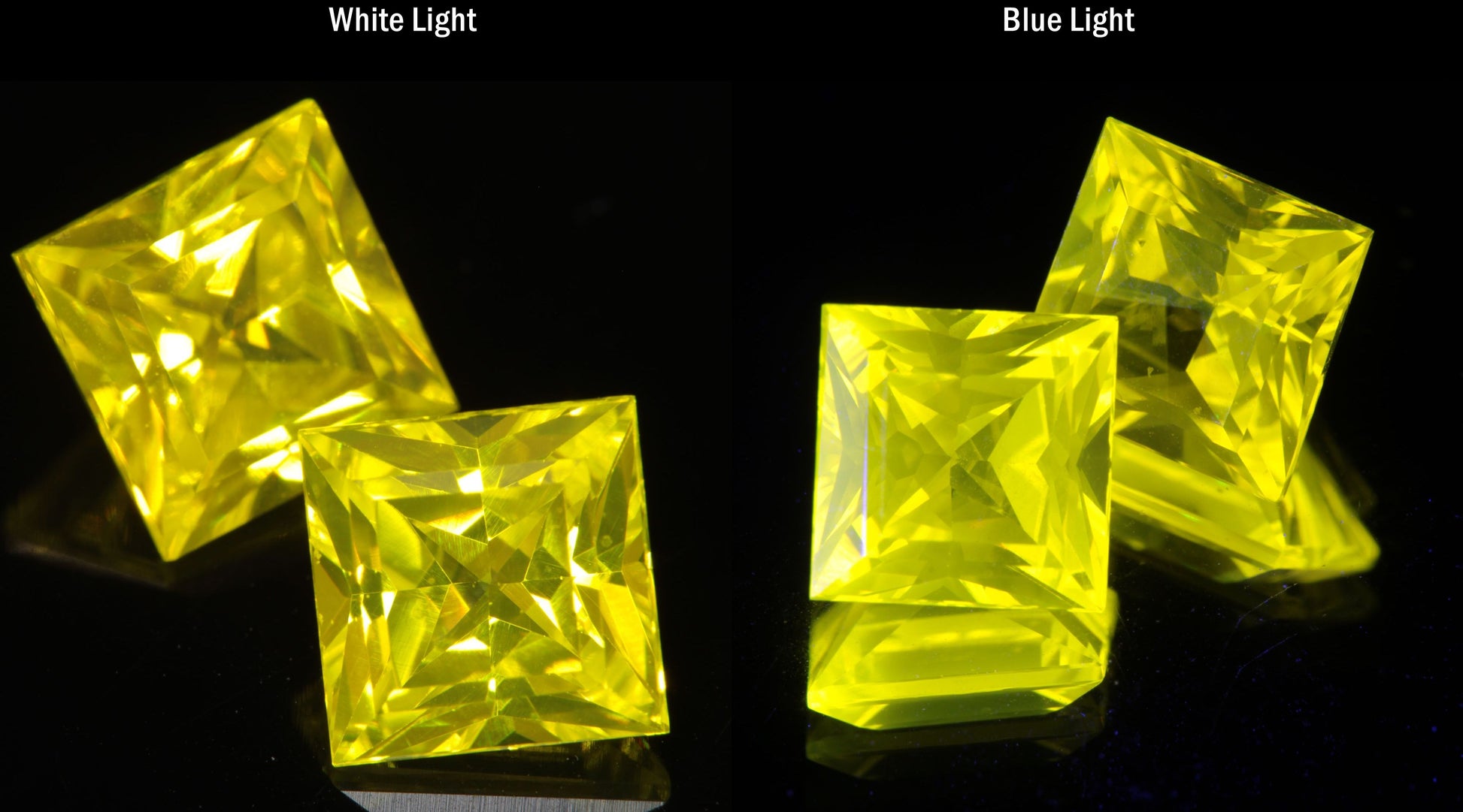 Bright Yellow Ce:YAG Square Gemstone