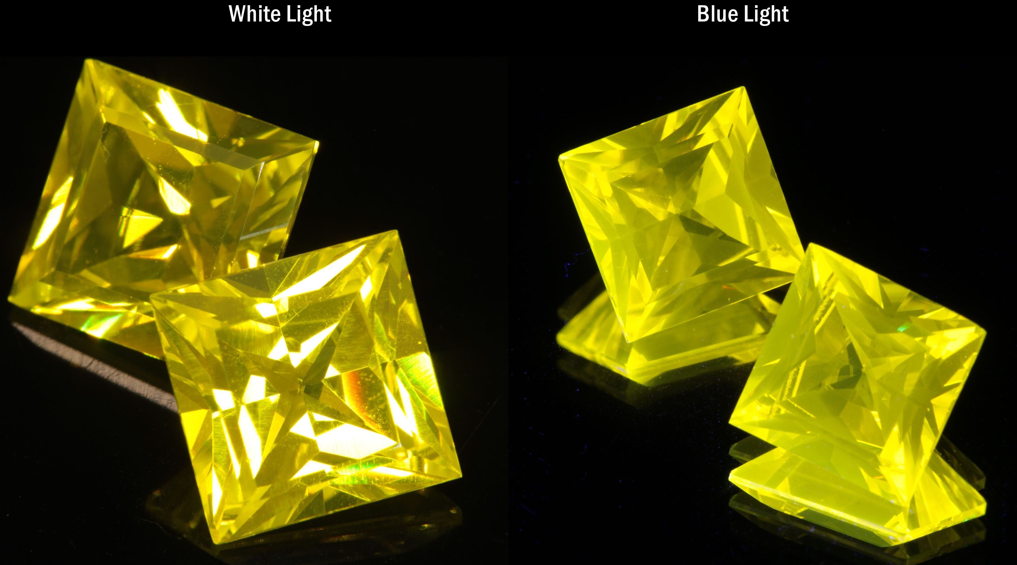 Bright Yellow Ce:YAG Square Gemstone