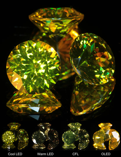 Golden Laser Garnet Faceted Stones, Ce+Nd YAG
