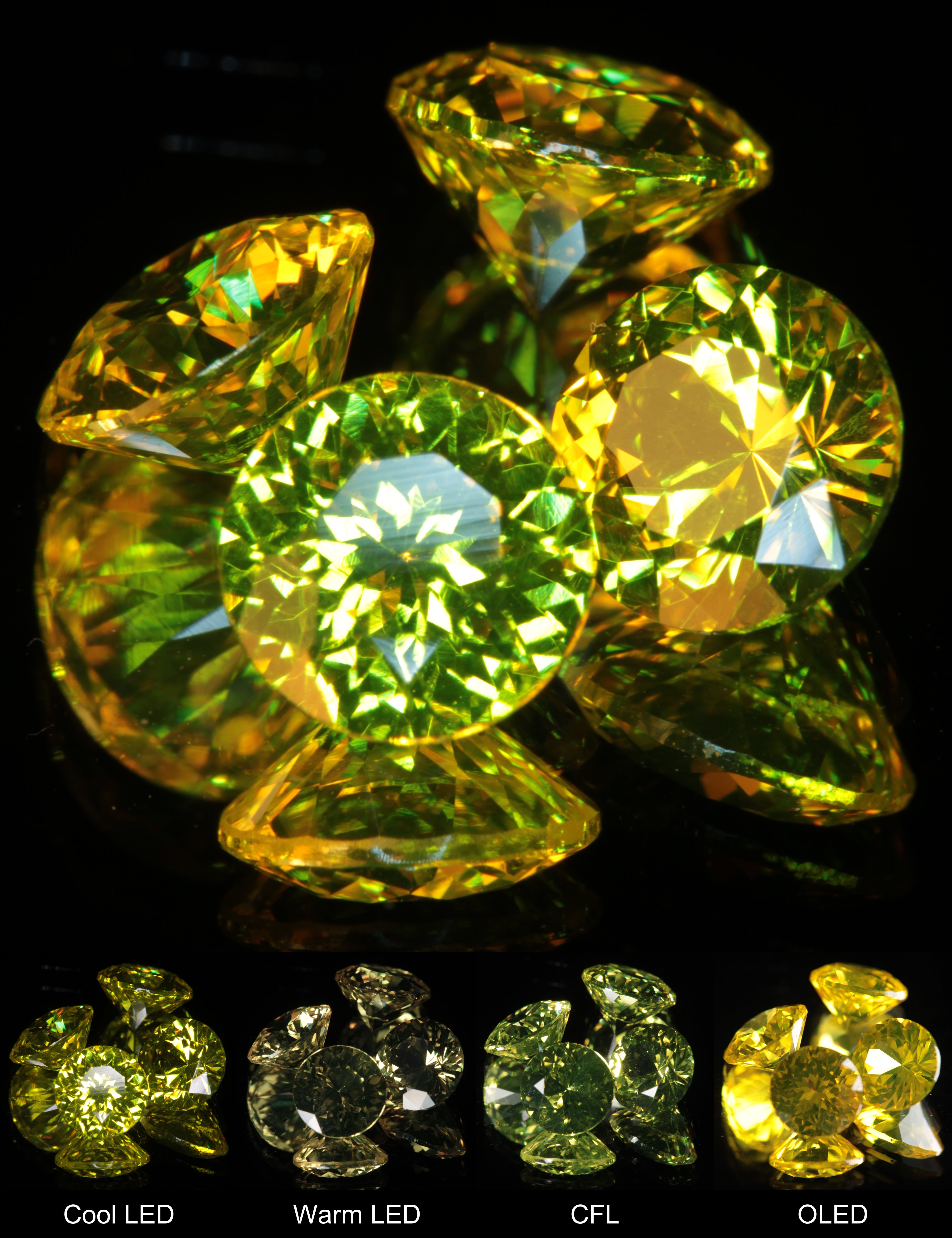 Golden Laser Garnet Faceted Stones, Ce+Nd YAG