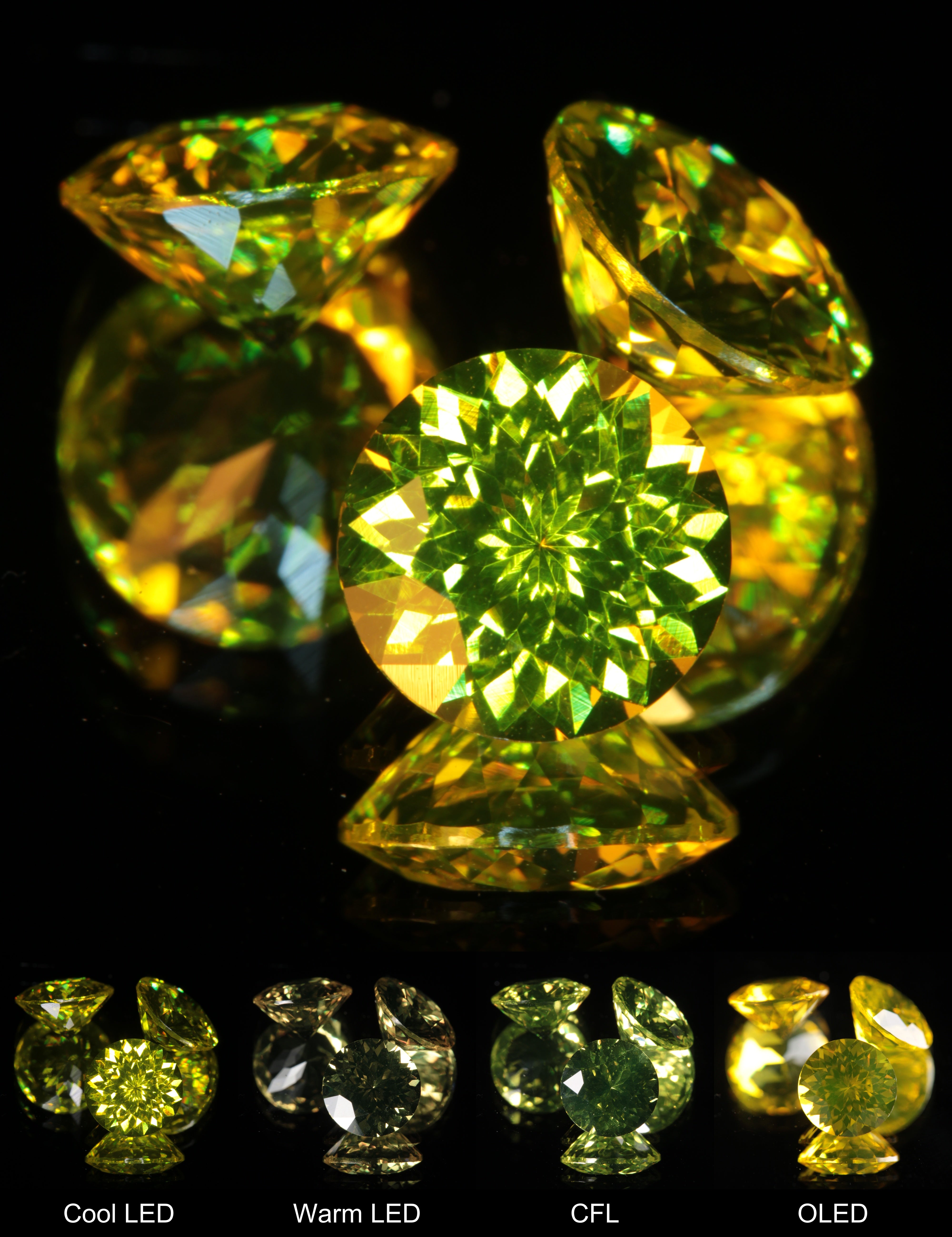 Golden Laser Garnet Faceted Stones, Ce+Nd YAG