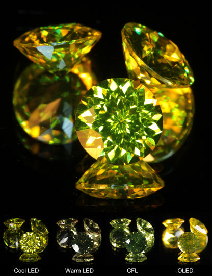 Golden Laser Garnet Faceted Stones, Ce+Nd YAG