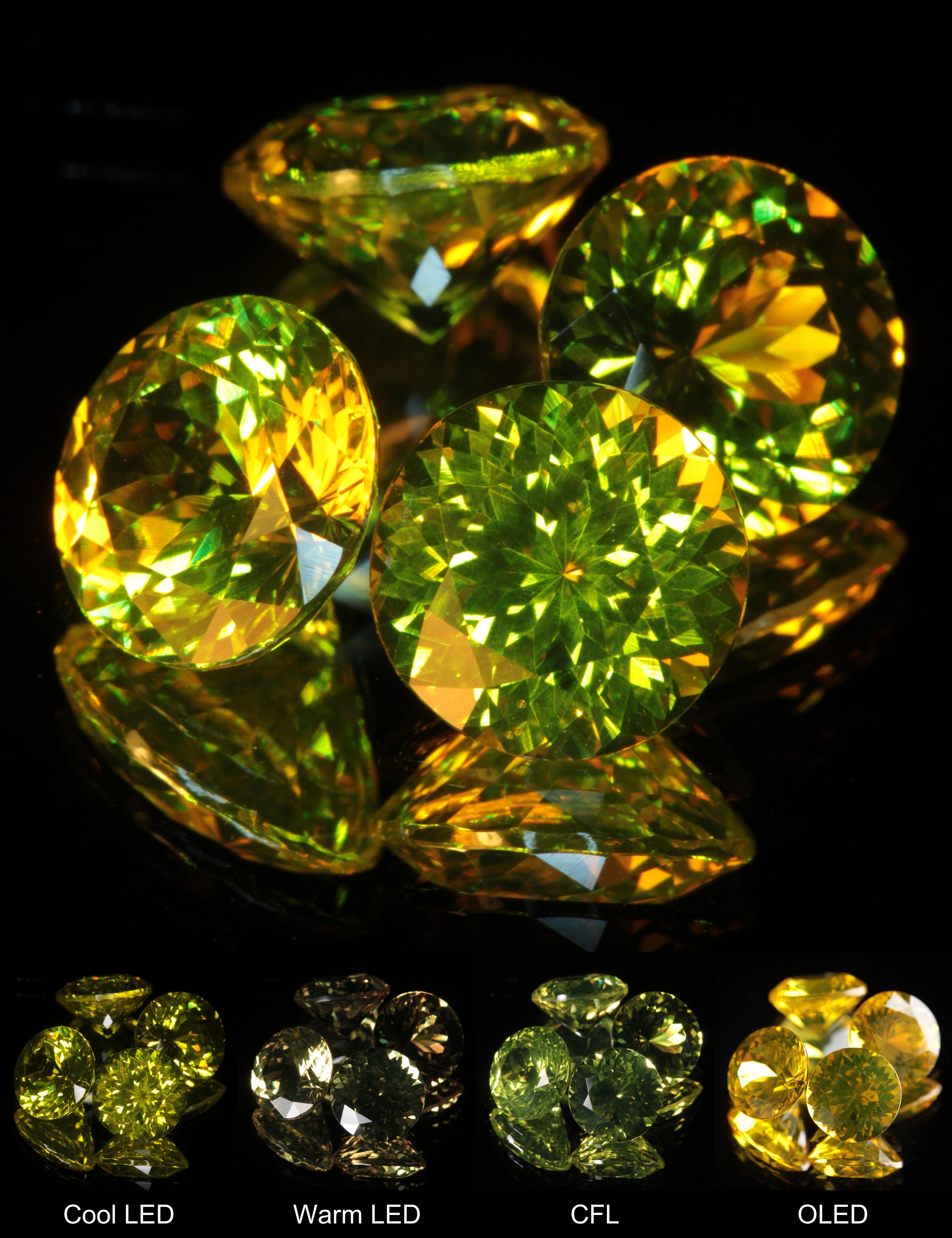 Golden Laser Garnet Faceted Stones, Ce+Nd YAG