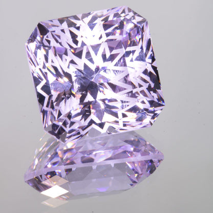 Faceted Impact Pattern Square Pure Nd:YAG Gem