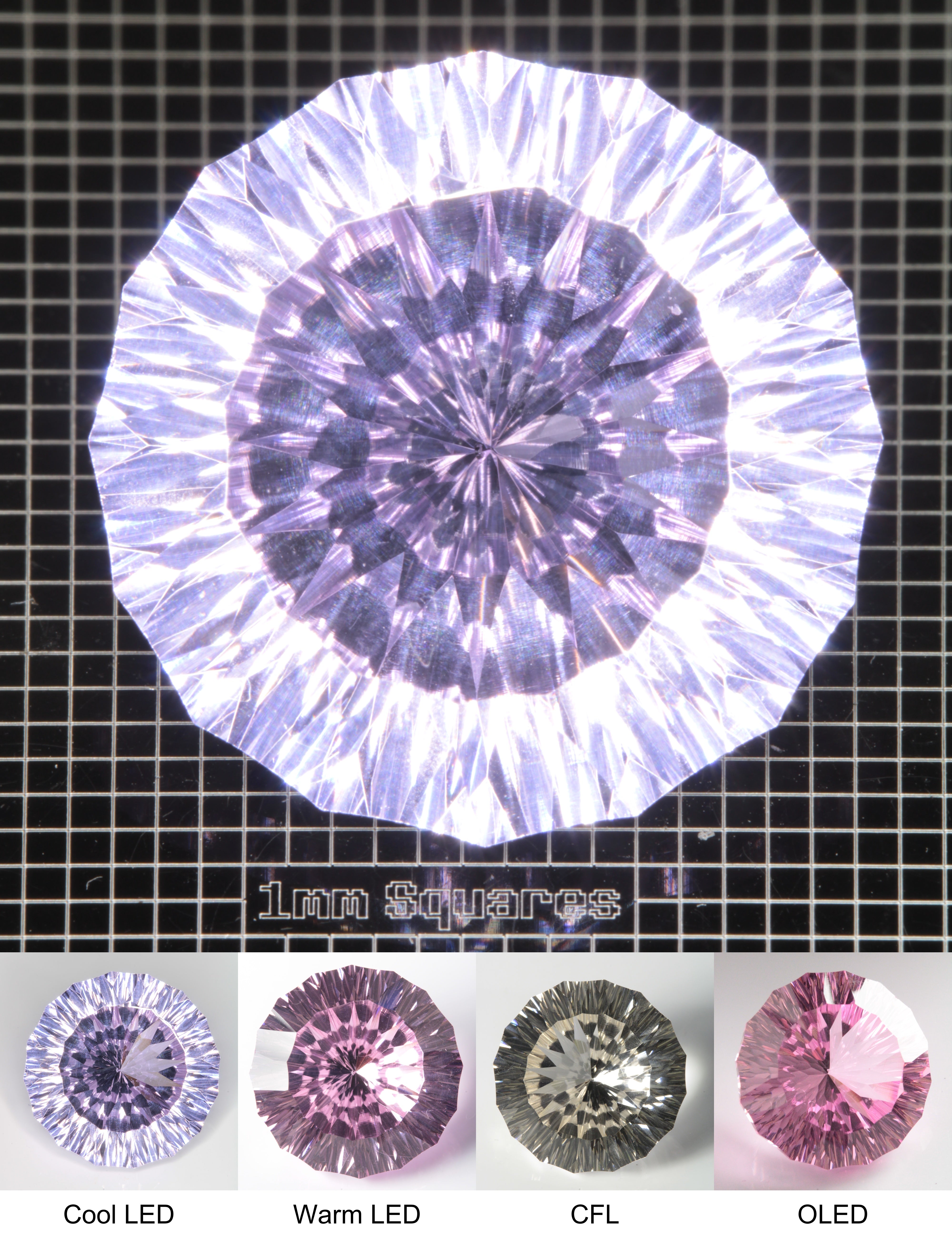 Faceted Nd:YAG Fantasy Round Gemstone