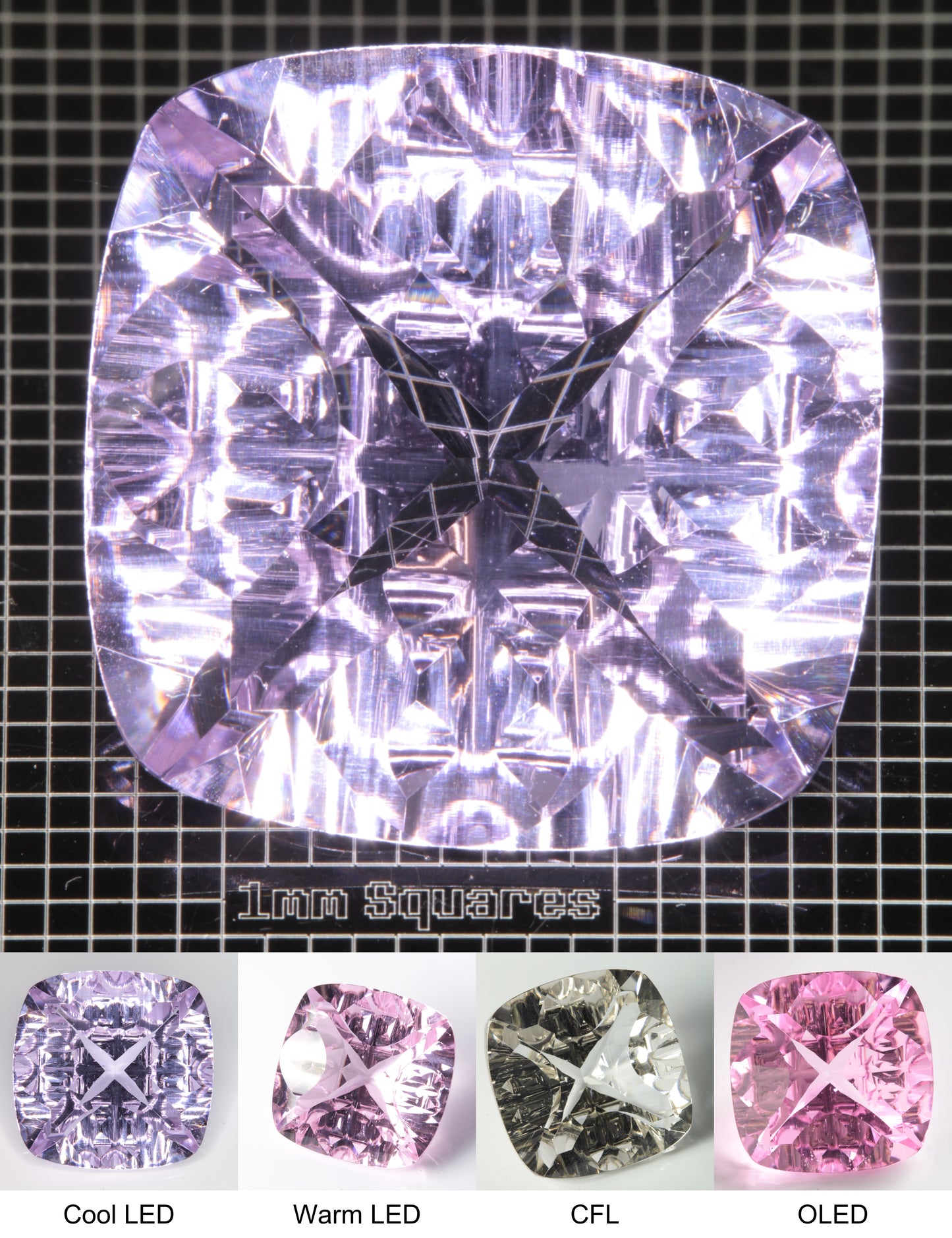 Faceted Nd:YAG Fantasy Cushion Gemstone