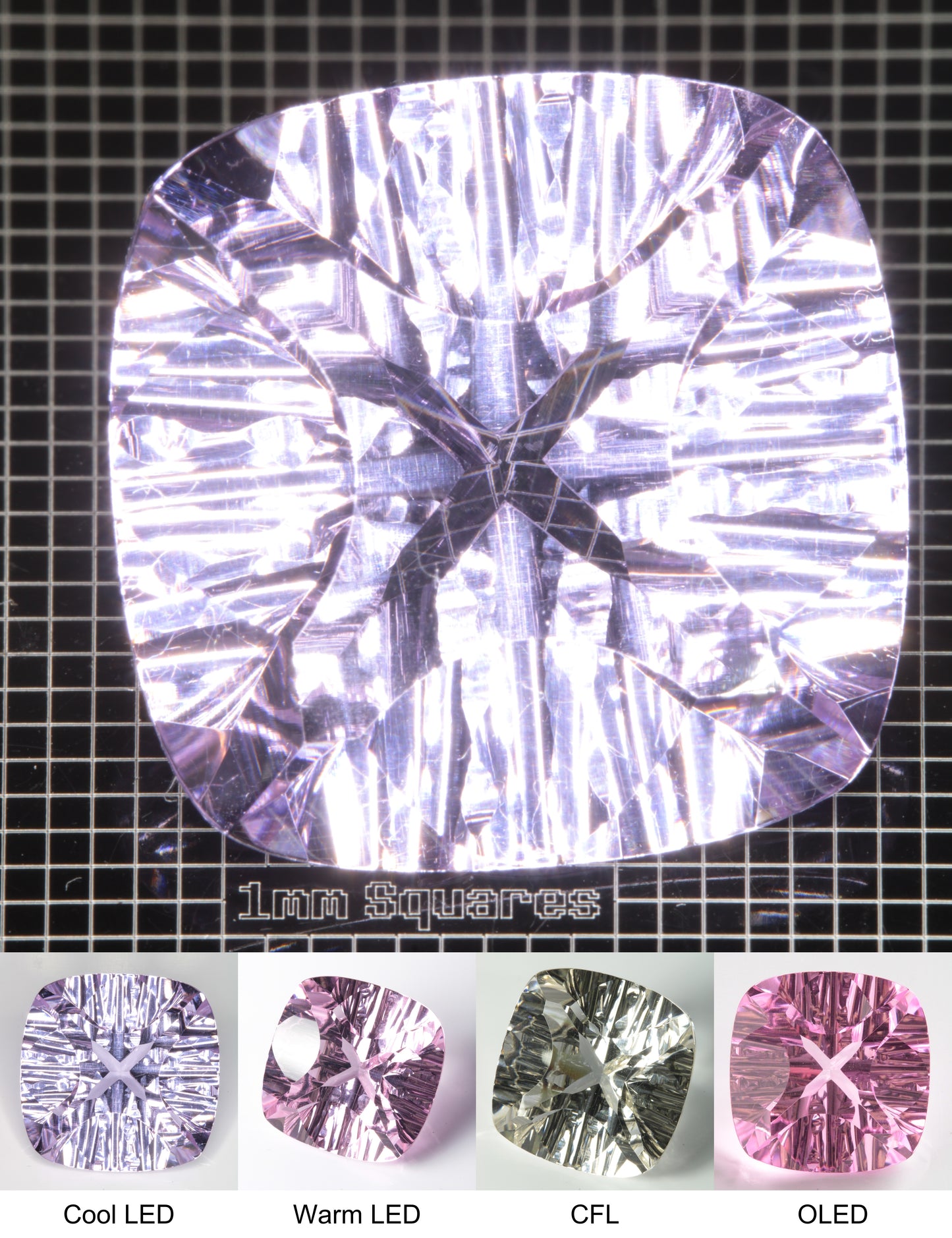 Faceted Nd:YAG Fantasy Cushion Gemstone