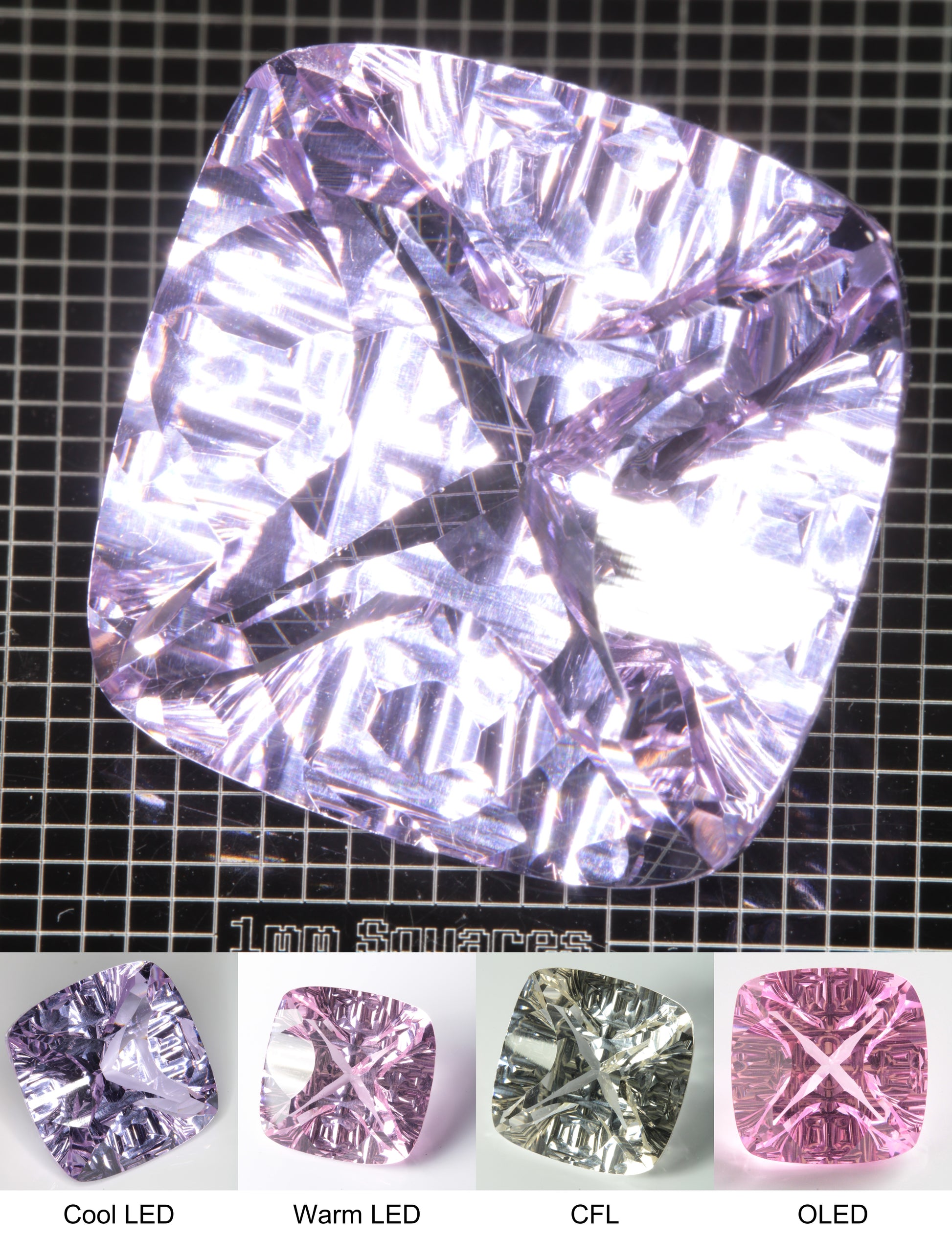 Faceted Nd:YAG Fantasy Cushion Gemstone