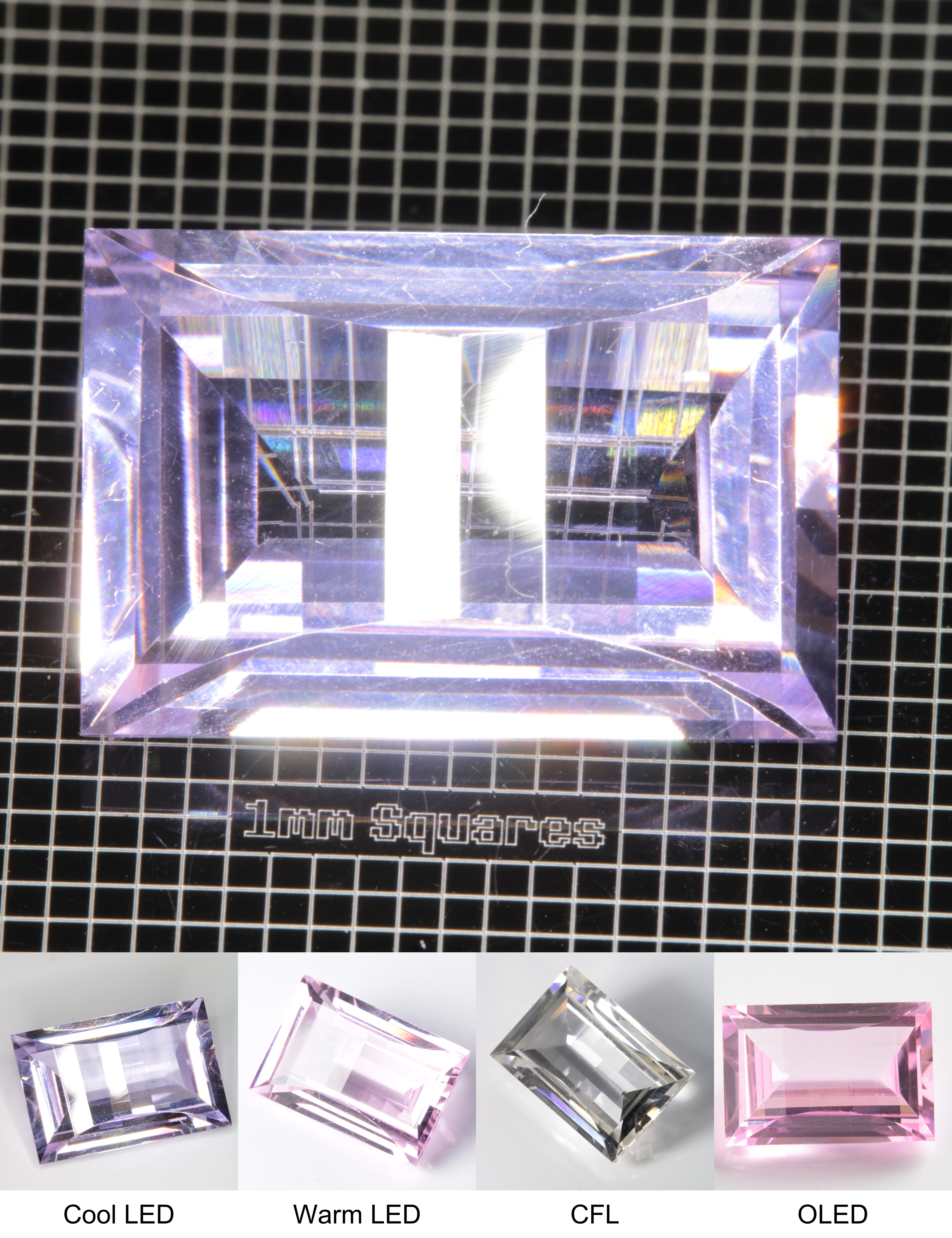 Faceted Nd:YAG Fantasy Barred Rectangle Gemstone