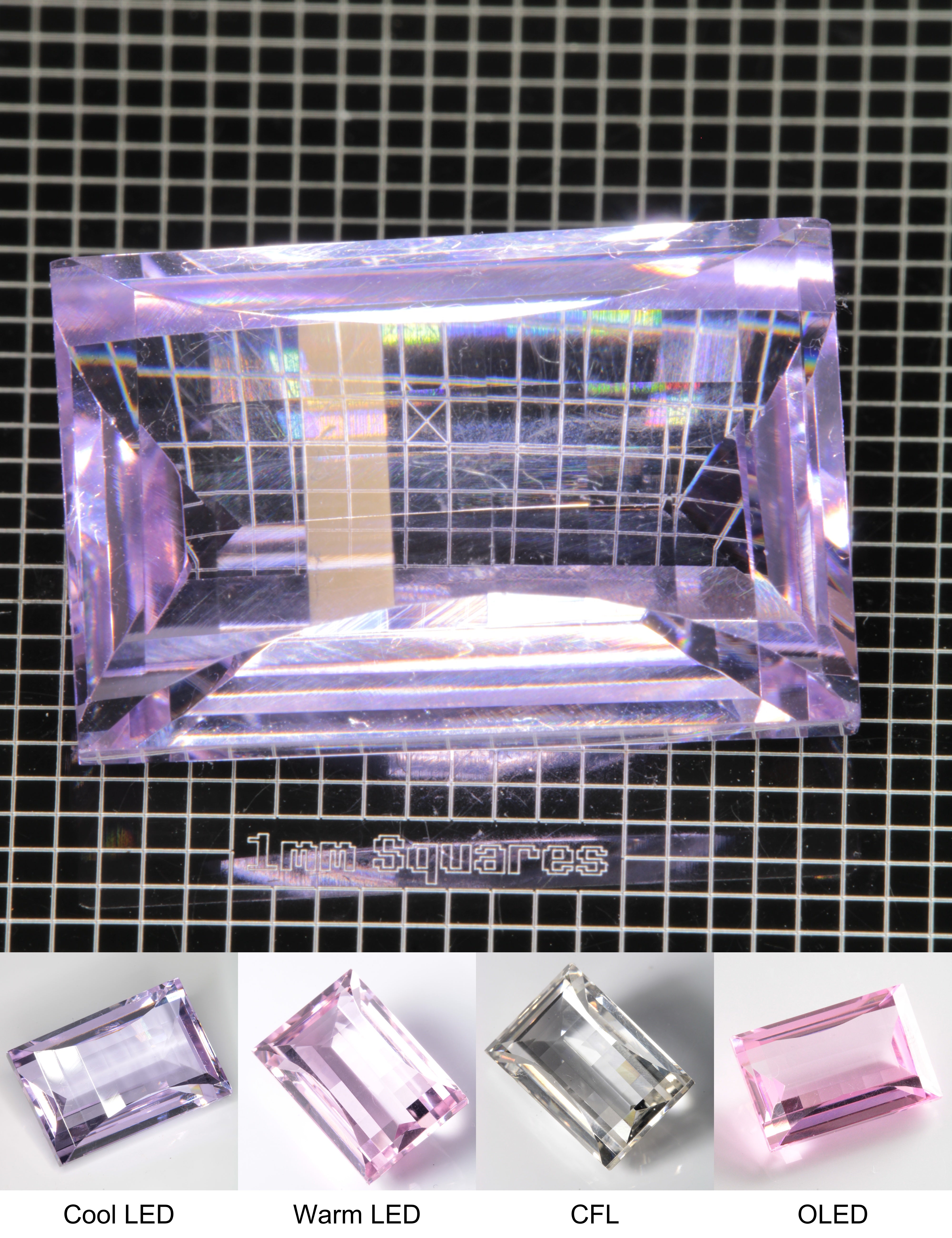 Faceted Nd:YAG Fantasy Barred Rectangle Gemstone