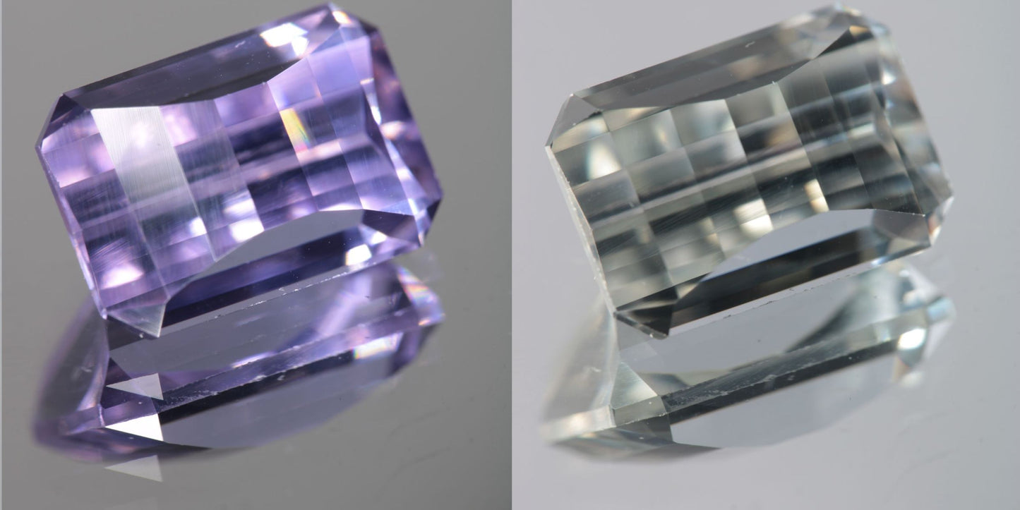 Lab Perovskite Cut Gems, Pink to Orange Red Laser YAP