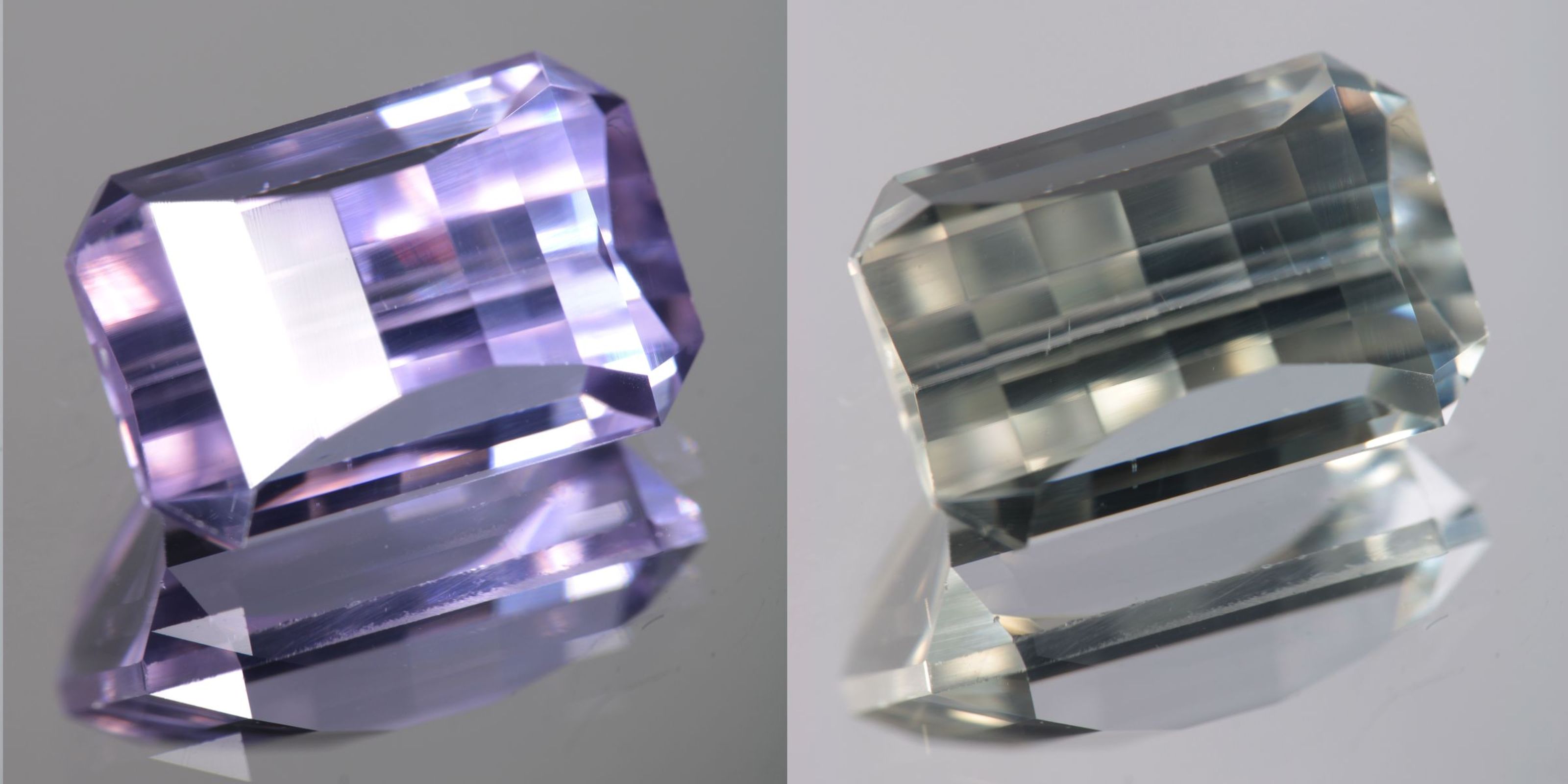 Lab Perovskite Cut Gems, Pink to Orange Red Laser YAP