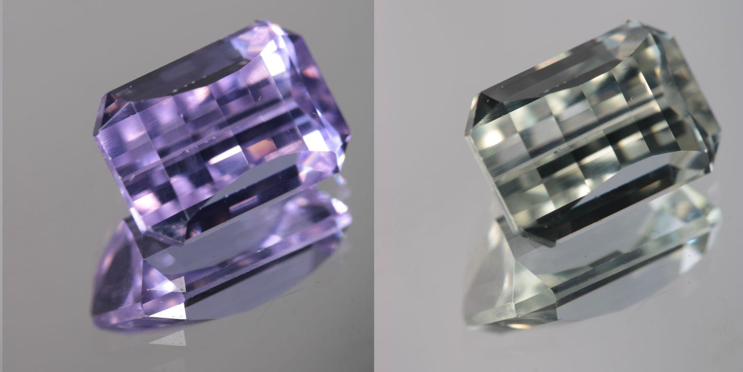 Lab Perovskite Cut Gems, Pink to Orange Red Laser YAP