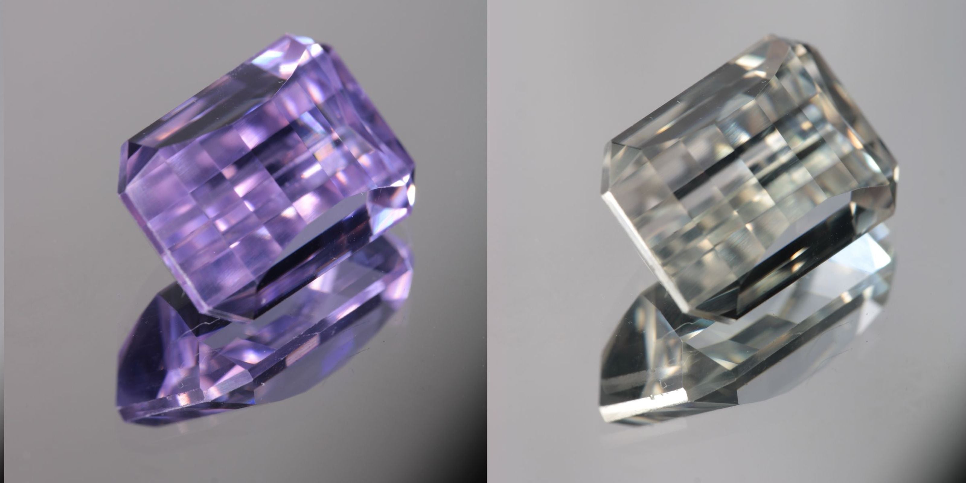 Lab Perovskite Cut Gems, Pink to Orange Red Laser YAP