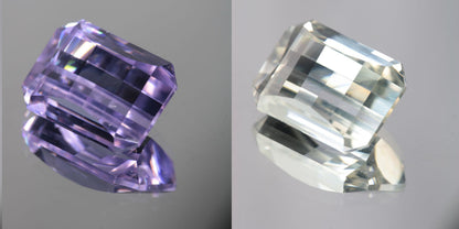 Lab Perovskite Cut Gems, Pink to Orange Red Laser YAP