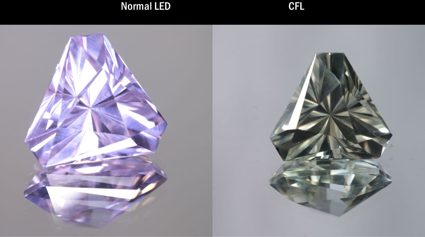 Lab Perovskite Cut Gems, Pink to Orange Red Laser YAP