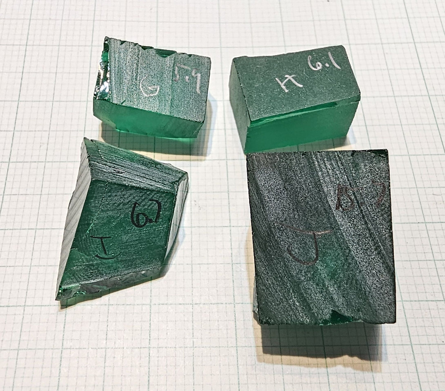 Pure Deep Green Laser Garnet Facet Rough, CTH Laser YAG