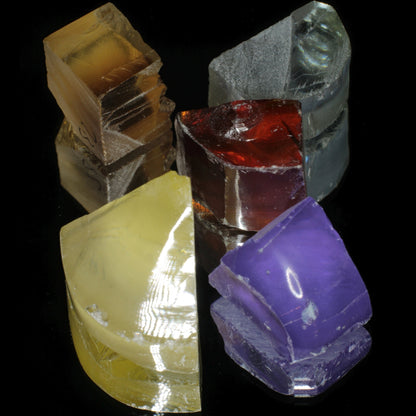 Lab Wakefieldite Facet Rough and Specimens aka Yttrium Orthovanadate Nd:YVo4