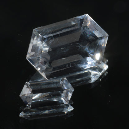 Long Hexagon Cut Lab Fluorite Gems, Color Change Hyperfluorescent
