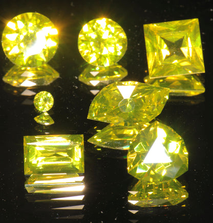 Golden Laser Garnet Faceted Stones, Nd+Ce YAG