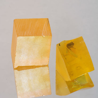 Orange Lithium Tantalate Facet Rough, Lab Created Gem of Science