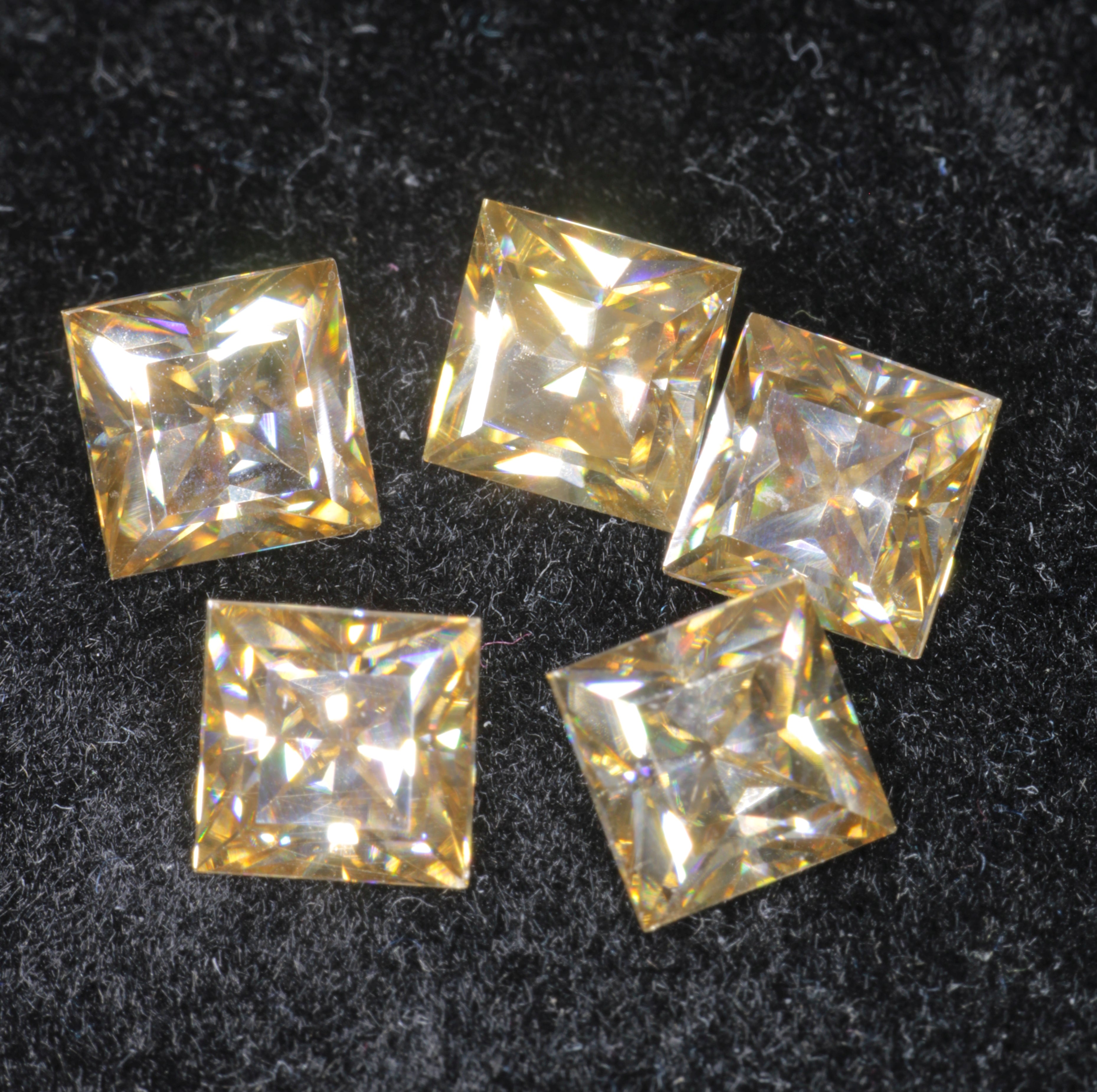 Smoky Moissanite, Loose Golden Grey Moissanite Gems